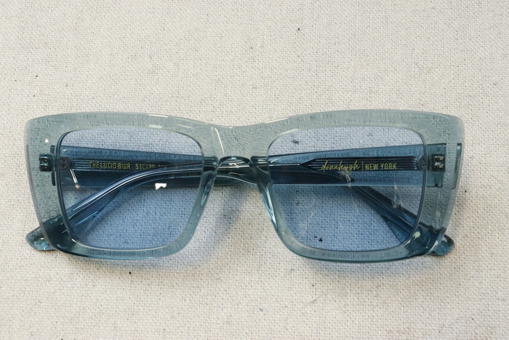 Vintage Diane Keaton New York Translucent Blue Square Sunglasses Size One Size